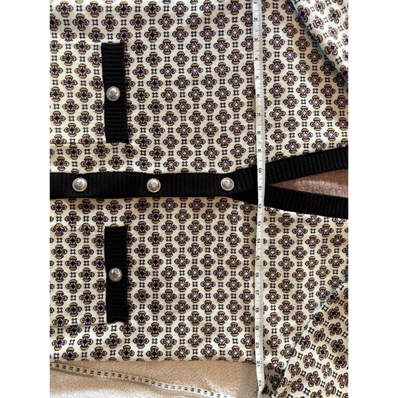 Maje Monasty Graphic Cardigan Sweater Buttons V-neck Pockets Sz 2 Urban Parisian - Picture 8 of 9